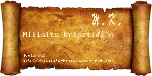 Milisits Krisztián névjegykártya